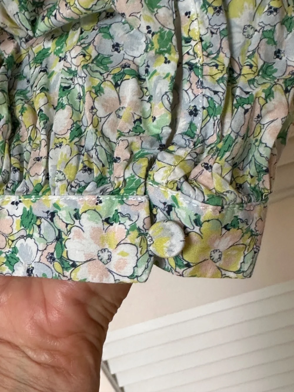 J. Crew Liberty Print 100% Cotton Button Front Popover Blouse - Picture 11 of 16